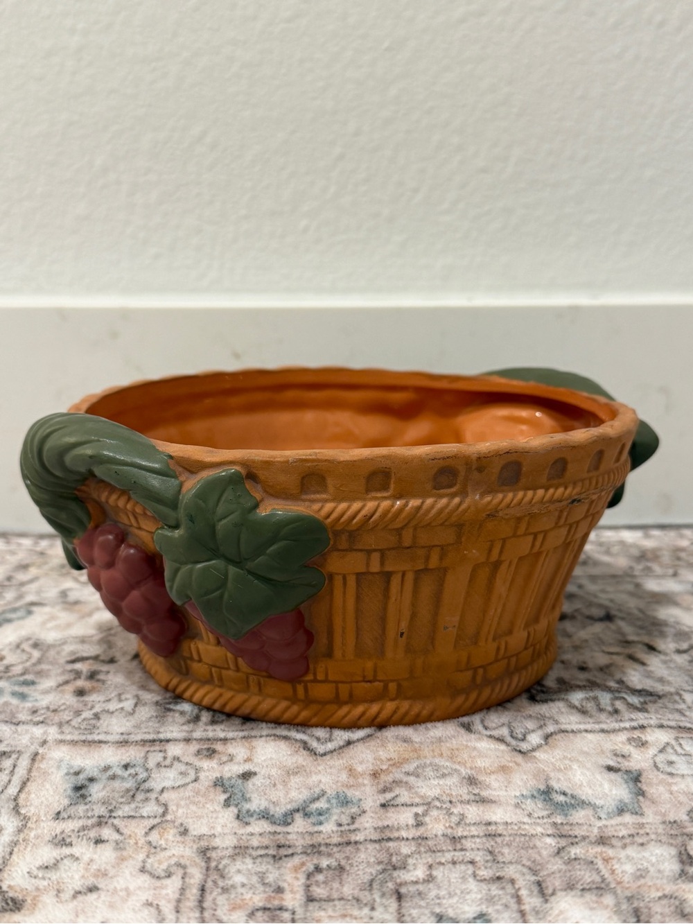 Vintage Grape Vine Terracotta Planter/ Bowl